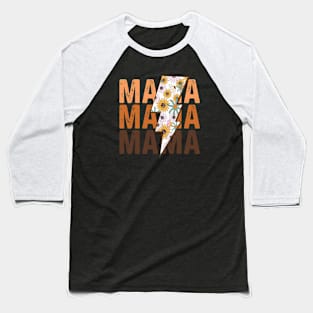 Mama Flash Floral Baseball T-Shirt